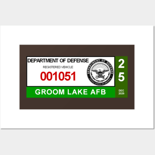 2025 Groom Lake Area 51 Vehicle Base Permit UFO Posters and Art